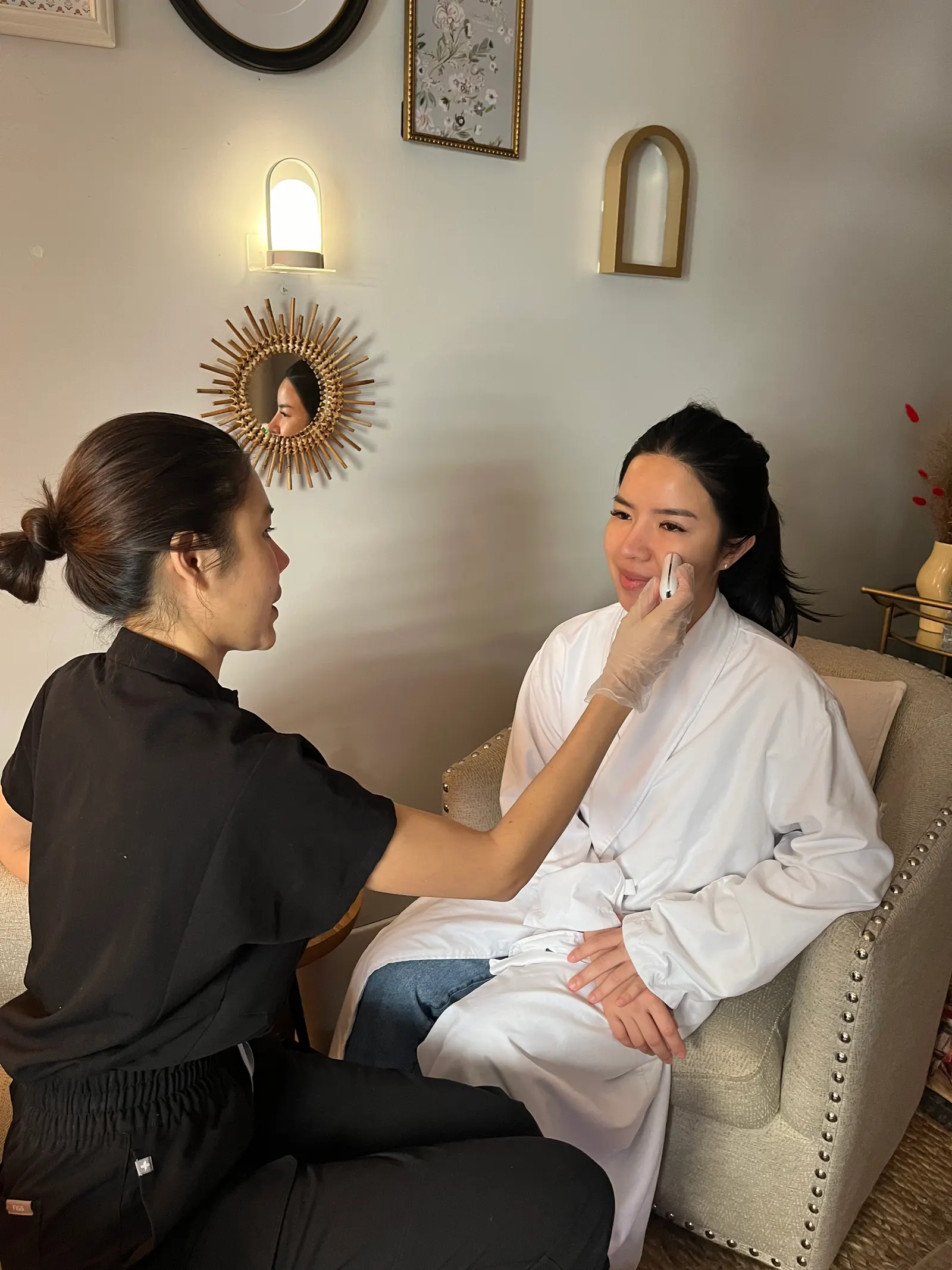 Korean facial sculpting in progress